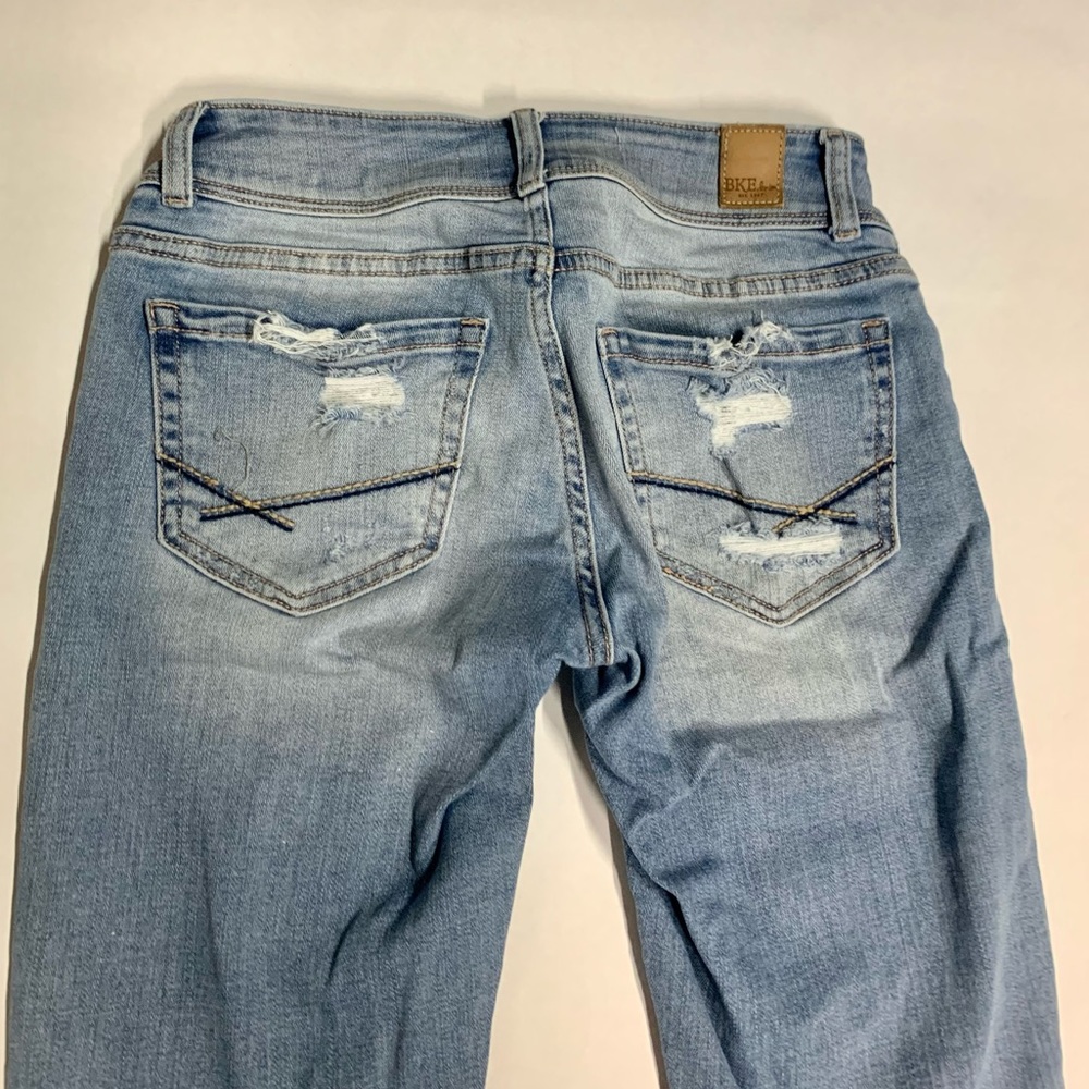 BKE Stella slim fit low rise distressed ankle skinny jeans sz 24
